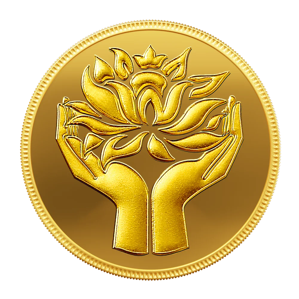24K Purest 0.5 gm Lotus Gold Coin